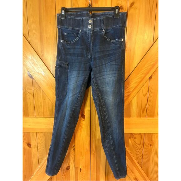 EQUETECH WOMENS DENIM GRIP BREECHES Size 28 (5693) - Picture 1 of 7